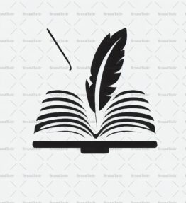 Offenes Buch und Feder